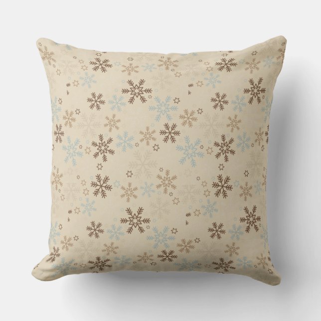 Christmas Throw Pillow-Snowflakes Cushion (Front)