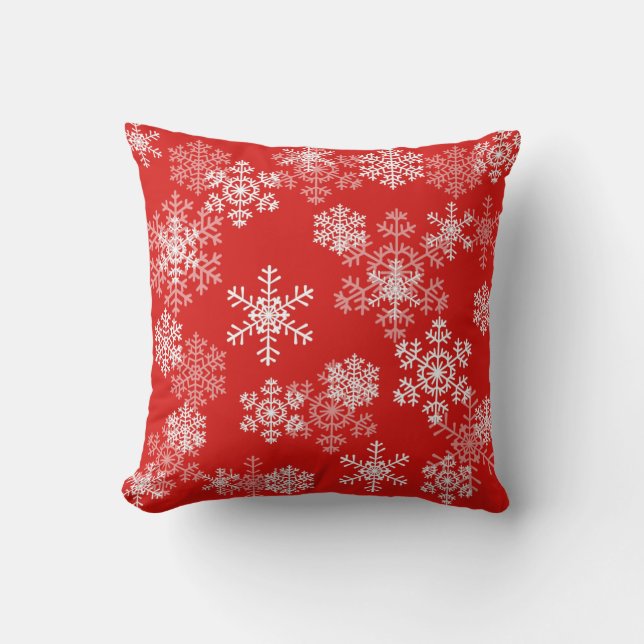 Christmas Throw Pillow-Snowflakes Cushion (Front)