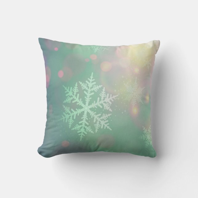 Christmas Throw Pillow/Snowflakes Cushion (Front)