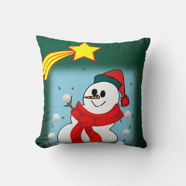 Christmas Throw Pillow Snowman (Front)