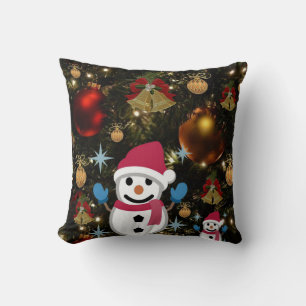 Christmas Throw Pillow Snowman