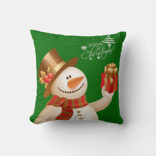 Christmas Throw Pillow Snowman