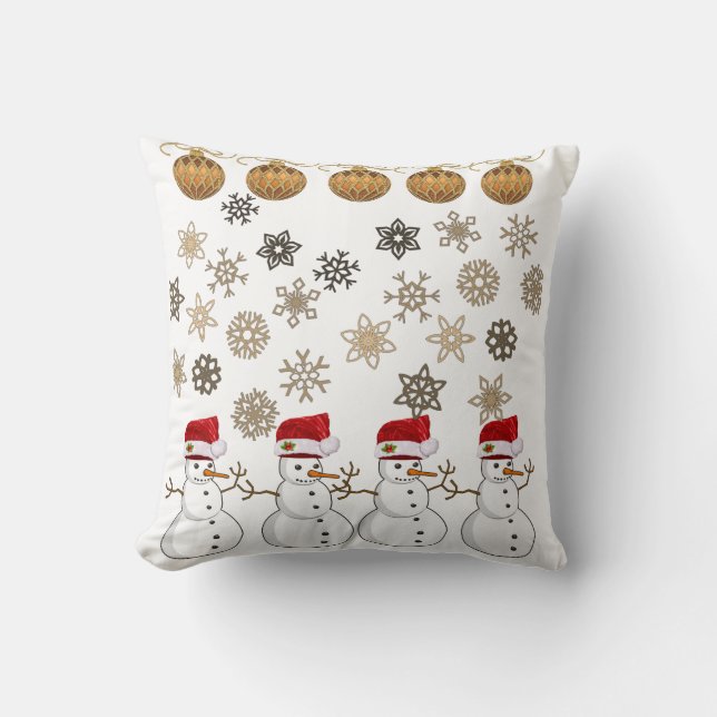 Christmas Throw Pillow Snowman (Front)