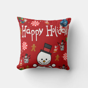 Christmas Throw Pillow Snowman