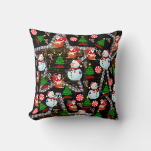 Christmas Throw Pillow Snowman