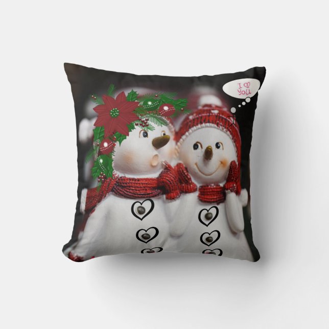 Christmas Throw Pillow Snowman (Front)