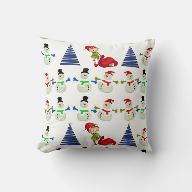 Christmas Throw Pillow Snowman (Front)