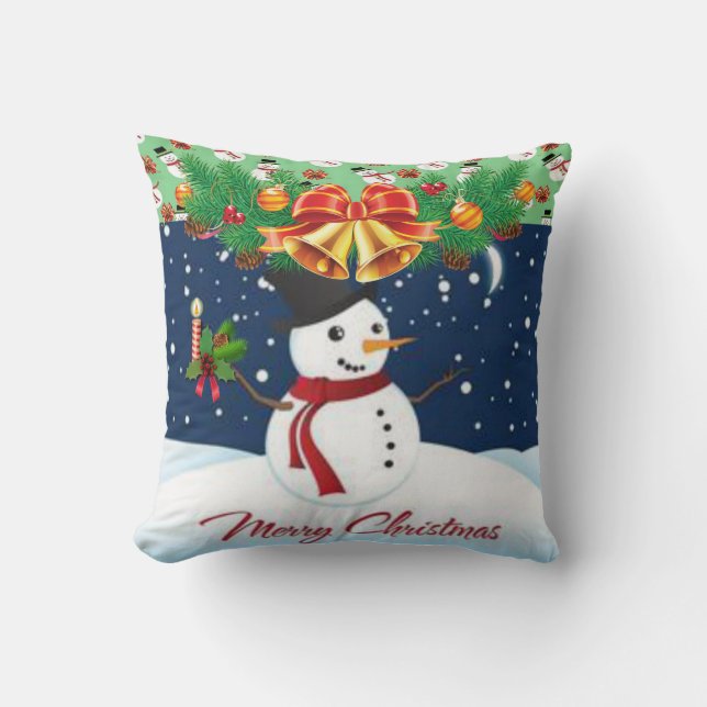 Christmas Throw Pillow Snowman (Front)