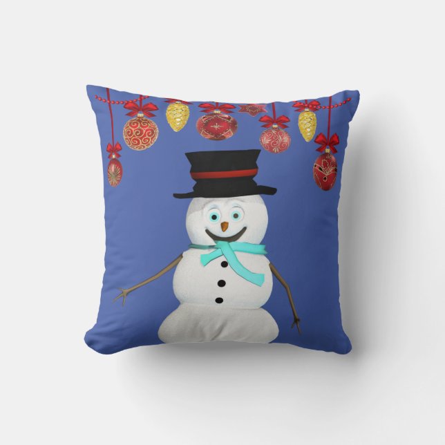 Christmas Throw Pillow Snowman (Front)
