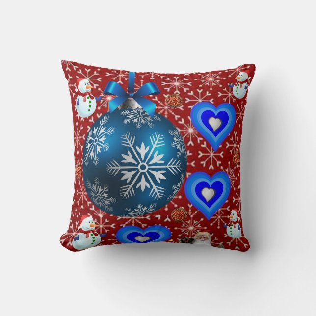 Christmas Throw Pillow Snowman (Front)