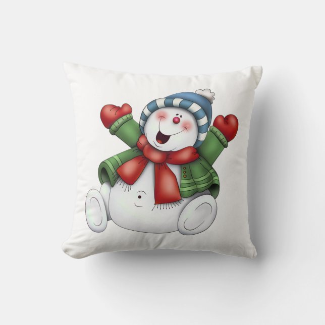 Christmas Throw Pillow/Snowman Cushion (Front)