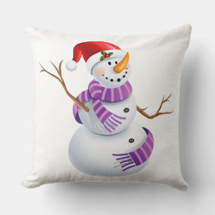 Christmas Throw Pillow-Snowman Cushion