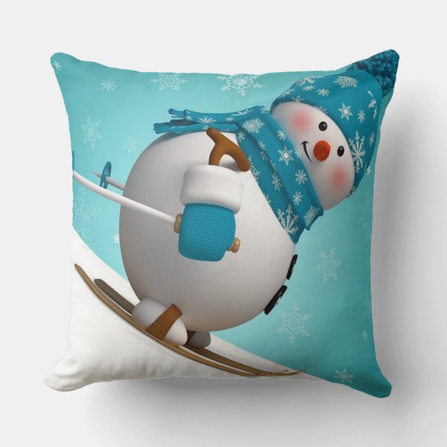 Christmas Throw Pillow/Snowman Cushion (Front)