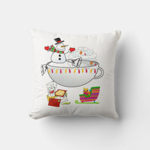 Christmas Throw Pillow,  Snowman Throw Pillow