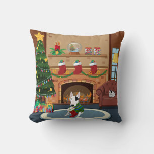 Christmas throw pillow with Rex the TV Terrier