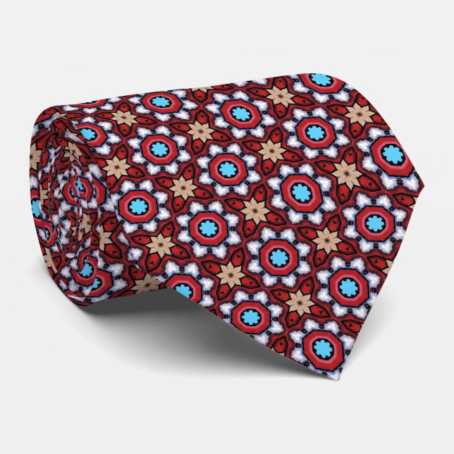 Christmas Throwing Stars Neck Tie (Rolled)