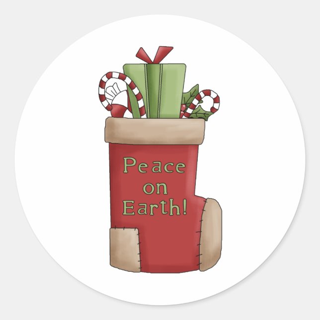 Christmas Thyme · Stocking Classic Round Sticker (Front)