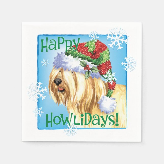 Christmas Tibetan Terrier Napkin (Front)