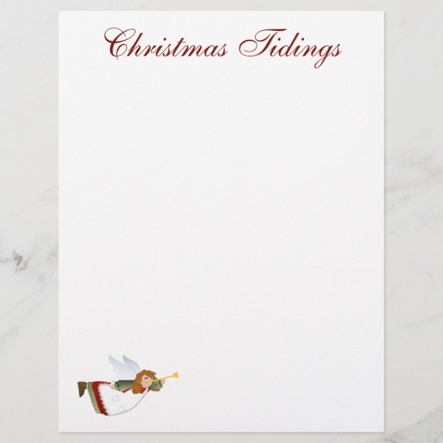Christmas Tidings Angel Custom Letterhead (Front)