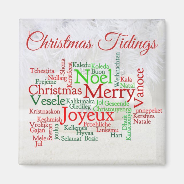 Christmas Tidings Around The World Magnet (Front)
