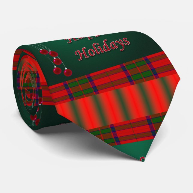 Christmas Tie, Happy Holidays Tie (Rolled)