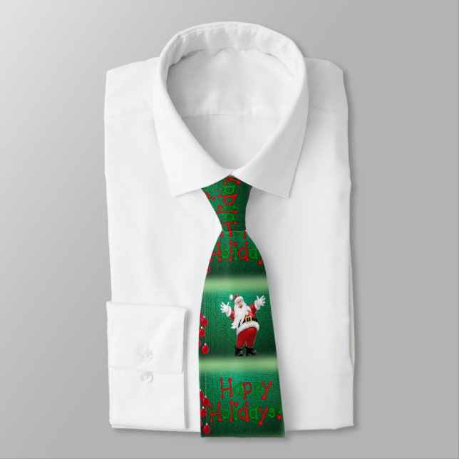 Christmas Tie, Happy Holidays Tie (Tied)