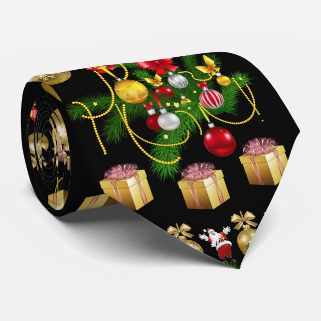 Christmas Tie, Santa Tie (Rolled)