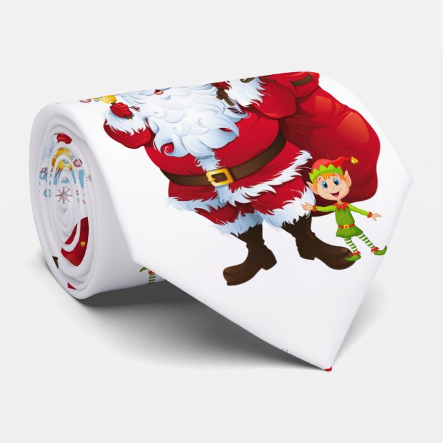 Christmas Tie, Santa Tie (Rolled)