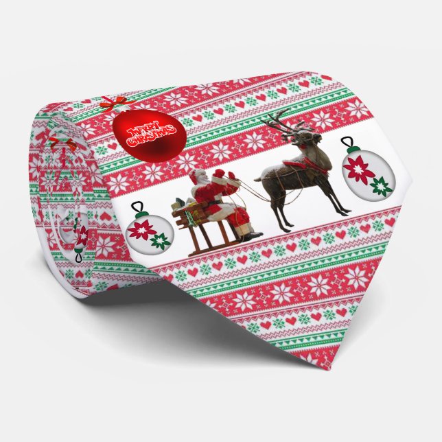 Christmas Tie, Santa Tie (Rolled)