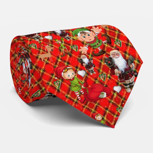Christmas Tie, Santa Tie (Rolled)