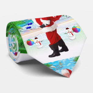 Christmas Tie, Summer Beach Santa Tie