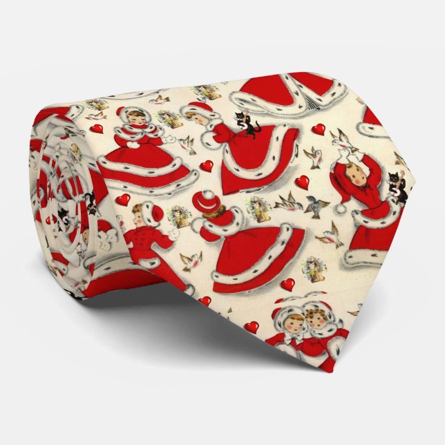 Christmas Tie, Vintage Tie (Rolled)