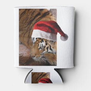 Christmas Tiger Can Cooler