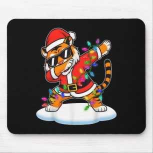 Christmas Tiger Dabbing Lights Santa Xmas For Men  Mouse Mat