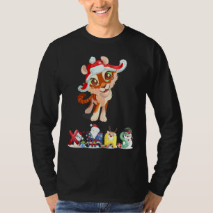 Christmas Tiger Face Tree Snow Pajama Xmas 2021 1 T-Shirt