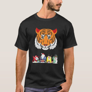 Christmas Tiger Face Tree Snow Pajama Xmas 2021  1 T-Shirt