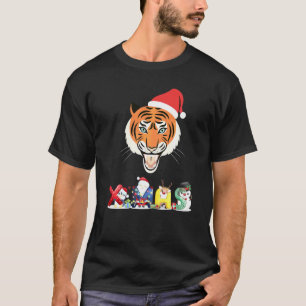 Christmas Tiger Face Tree Snow Pajama Xmas 2021 T-Shirt