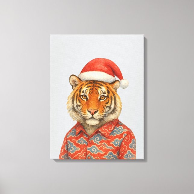 Christmas Tiger indie Canvas Print (Front)