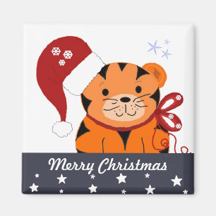 Christmas Tiger Magnet