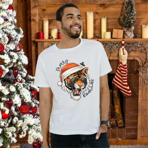 Christmas Tiger   Merry Roarmas Holiday T-Shirt 