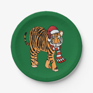 Christmas Tiger Paper Plate
