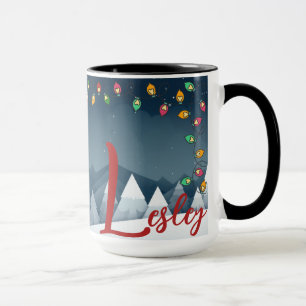 Christmas Time Alphabet Customisable Mug