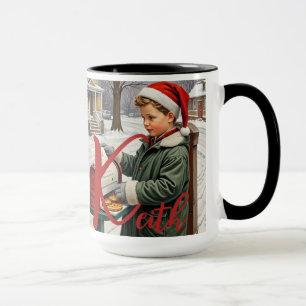 Christmas Time Alphabet Customisable Mug