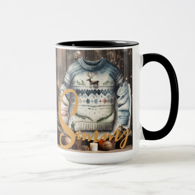 Christmas Time Alphabet Customisable Mug (Right)
