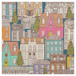 christmas time blue multi fabric