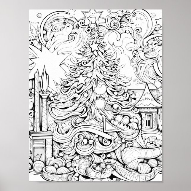 Christmas Time Colouring Poster (Front)