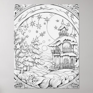 Christmas Time Colouring Poster