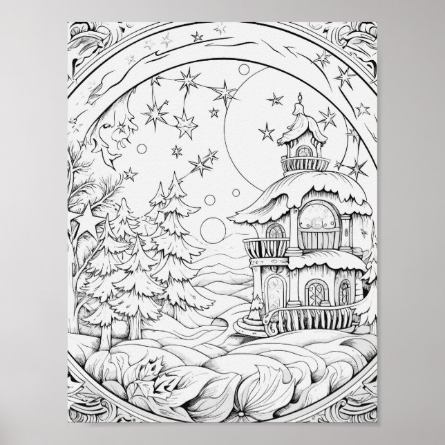 Christmas Time Colouring Poster (Front)