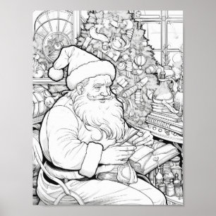 Christmas Time Colouring Poster