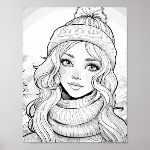 Christmas Time Colouring Poster